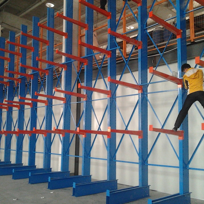 Outdoor Long Material Storage Cantilever Rack System with Fron Pins