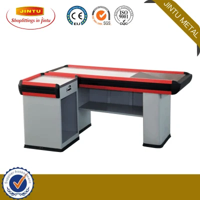 Hot Selling New Design Cash Counter Caissier de supermarché Caisse de sortie avec tapis roulant électrique